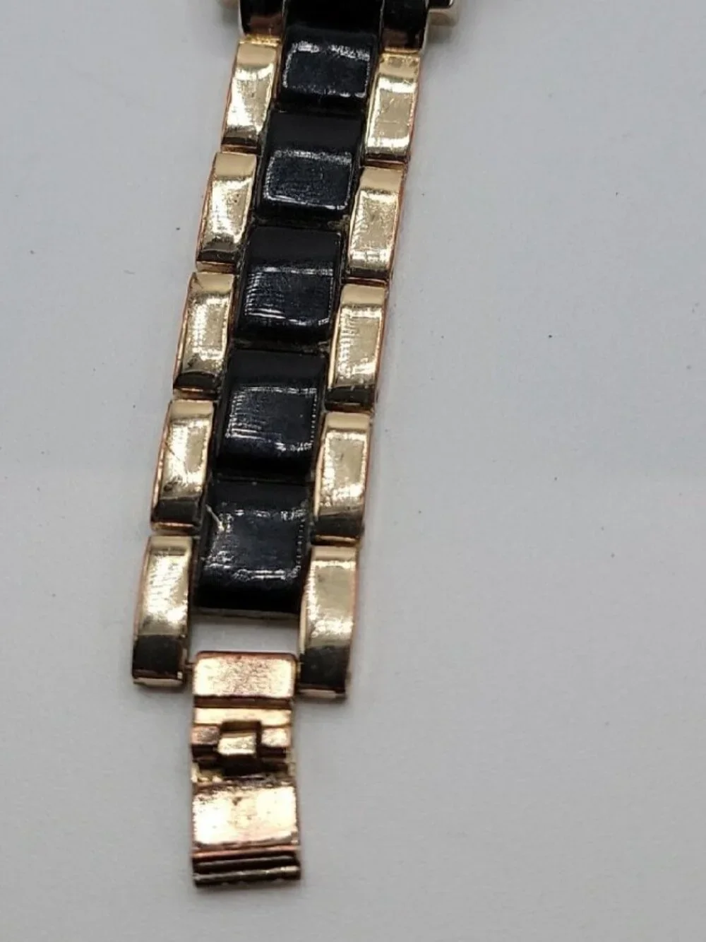 Kardashian Kollection Two-Tone Gold & Black Quartz Link Bracelet Watch - Tested